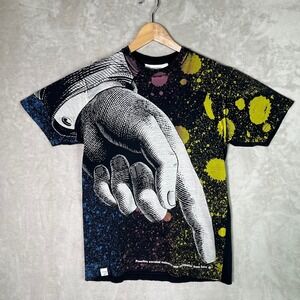Vtg The Imaginary Foundation All Over Tee T-Shirt Hand Colorful Size M Made USA